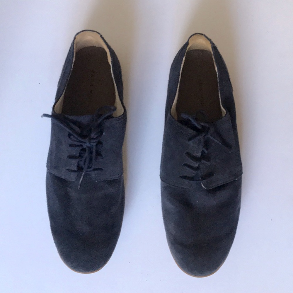 *LIKE NEW* Zara Man Navy Blue Suede Lace-up Oxfords Loafers Shoes US 8 EU 41